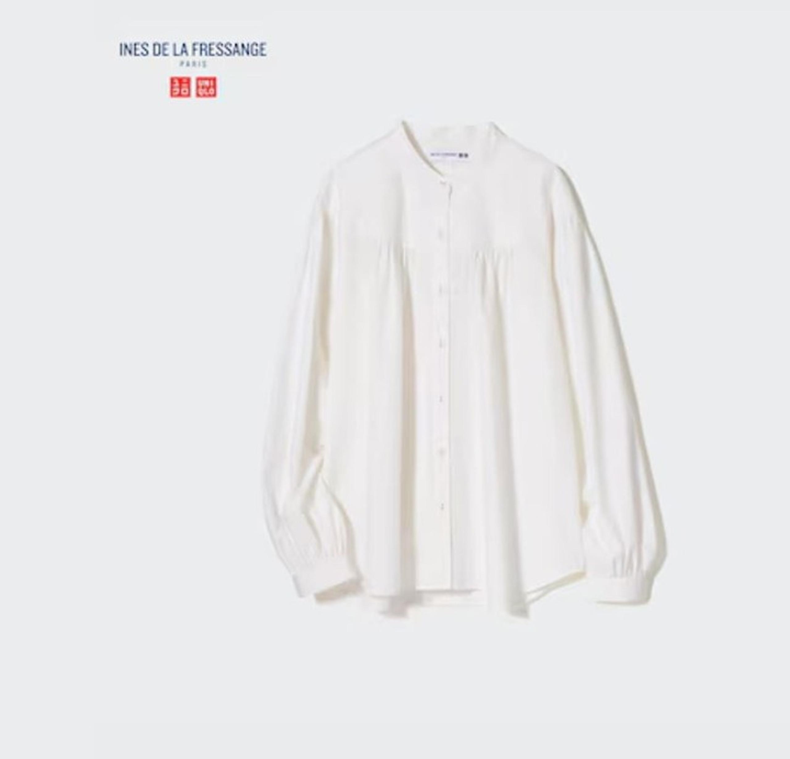 NWT INES DE LA FRESSANGE IDLF Volume Long Sleeve Blouse White XS