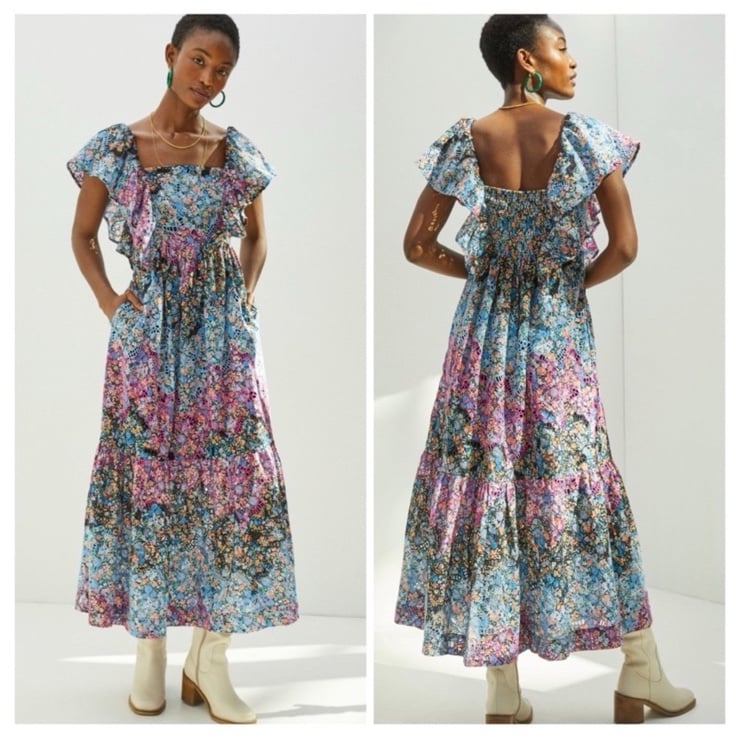 Anthropologie Clementina Eyelet Maxi Dress . Size M