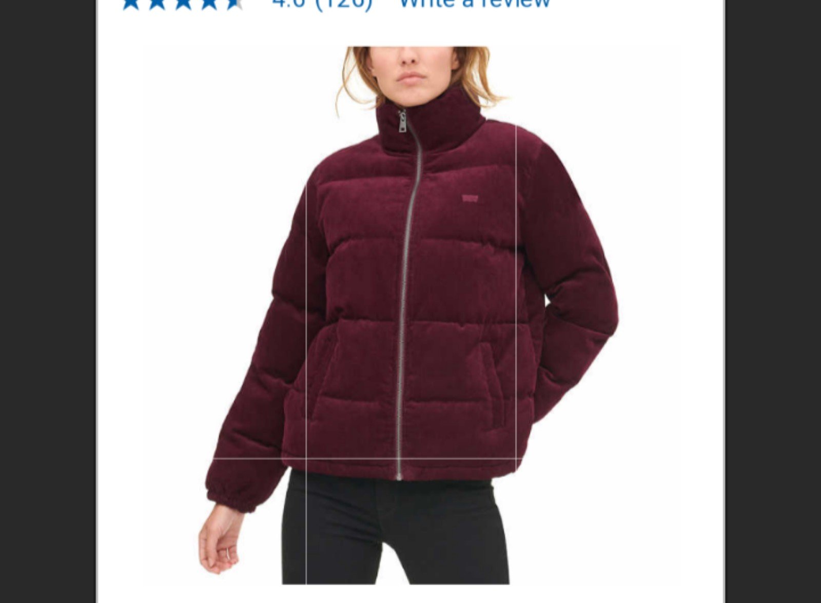Levi's ladies corduroy puffer jacket