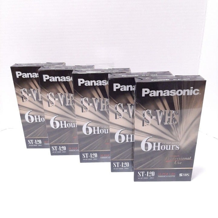 Panasonic Super-VHS Tape ST-120 Lot Of 5 New Sealed