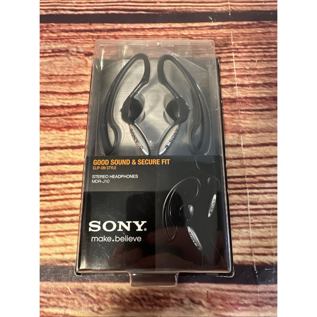 SONY MDR-J10 VERTICLE-IN-EAR CLIP-ON HEADPHONES BLACK NEW IN PACKAGE