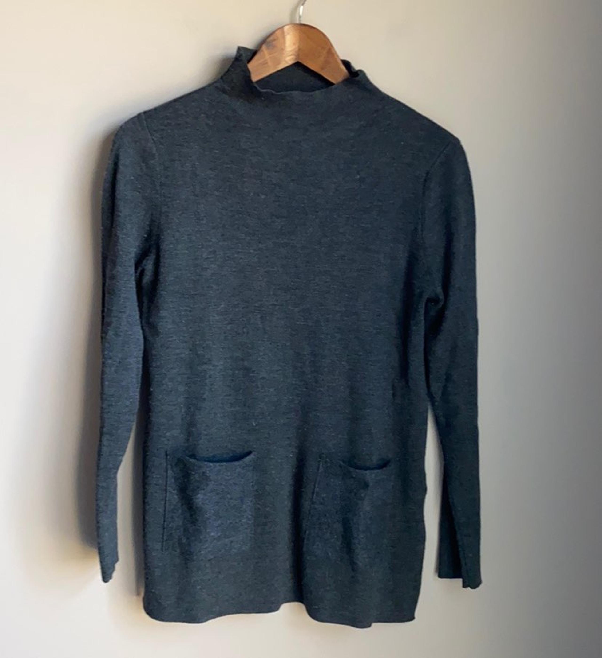 Tahari Mock Neck Merino Wool Sweater M