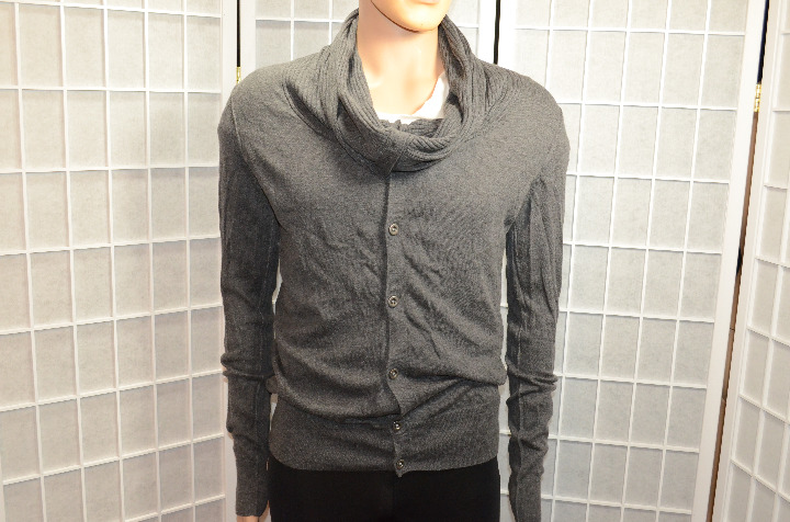 Mens All Saints Wake Cardigan funnel neck Sweater small