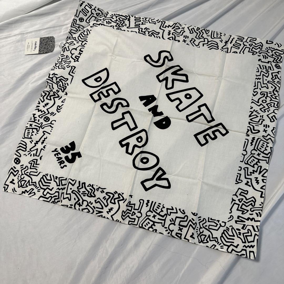 Rare 35th Anniversary Limited Edition Keith Haring Bandana White Made in Japan