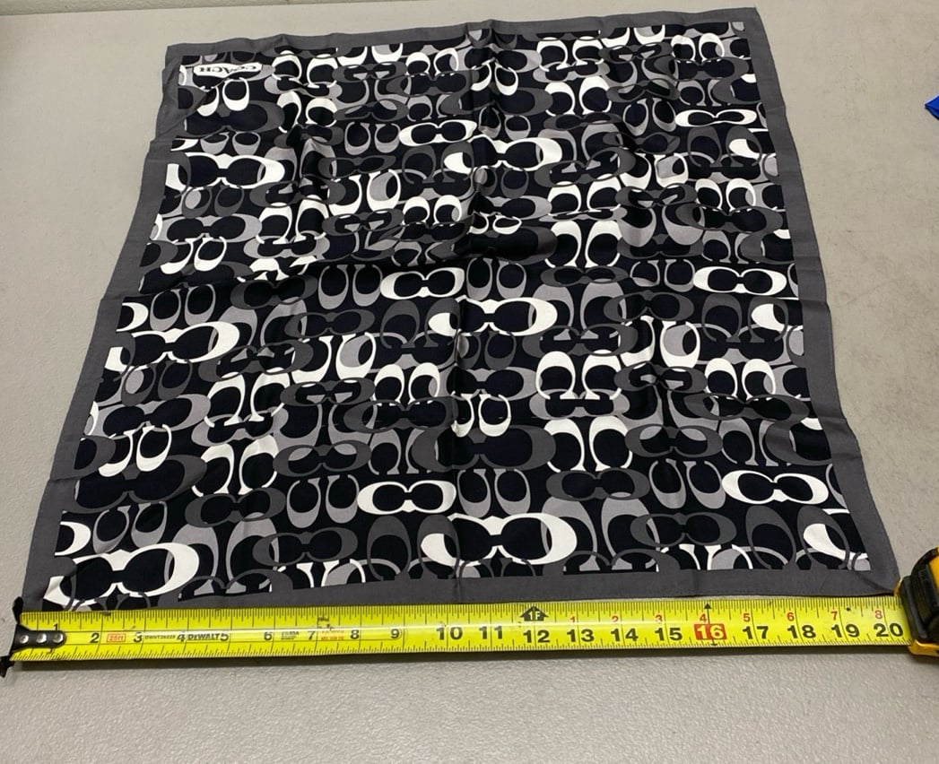 Coach C monogrammed Black Greyscaled scarf - NWOT