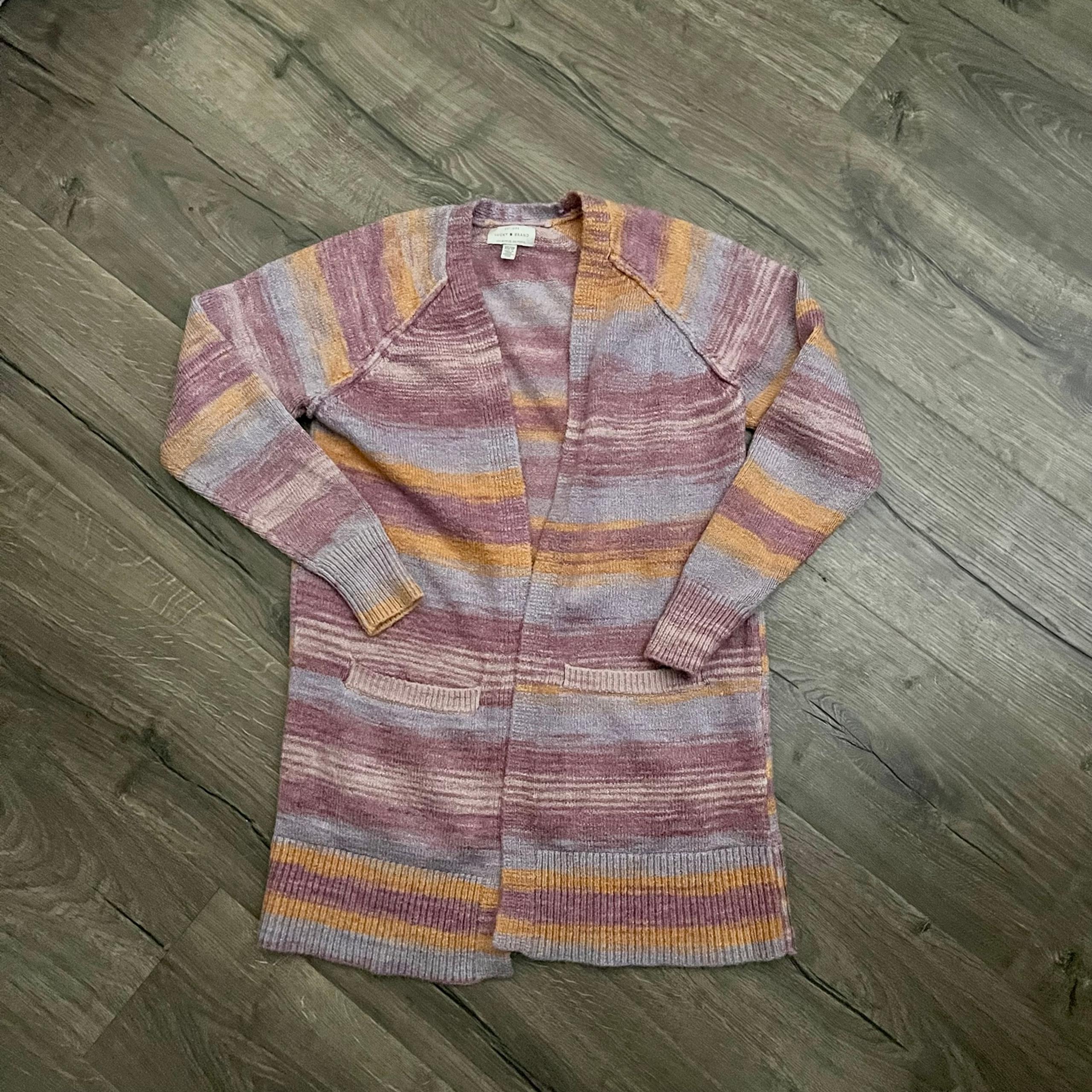 Lucky Brand Open Front Multicolor Cardigan Sweater Size XSMALL