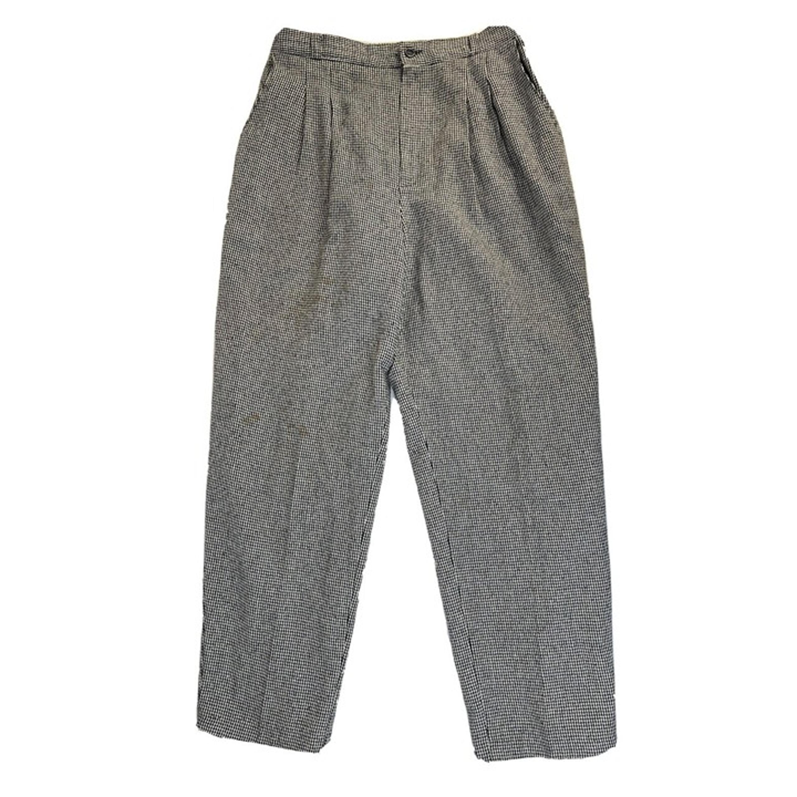 Vintage Womens 14 Houndstooth Tweed Pleated Trousers Dress Pants USA