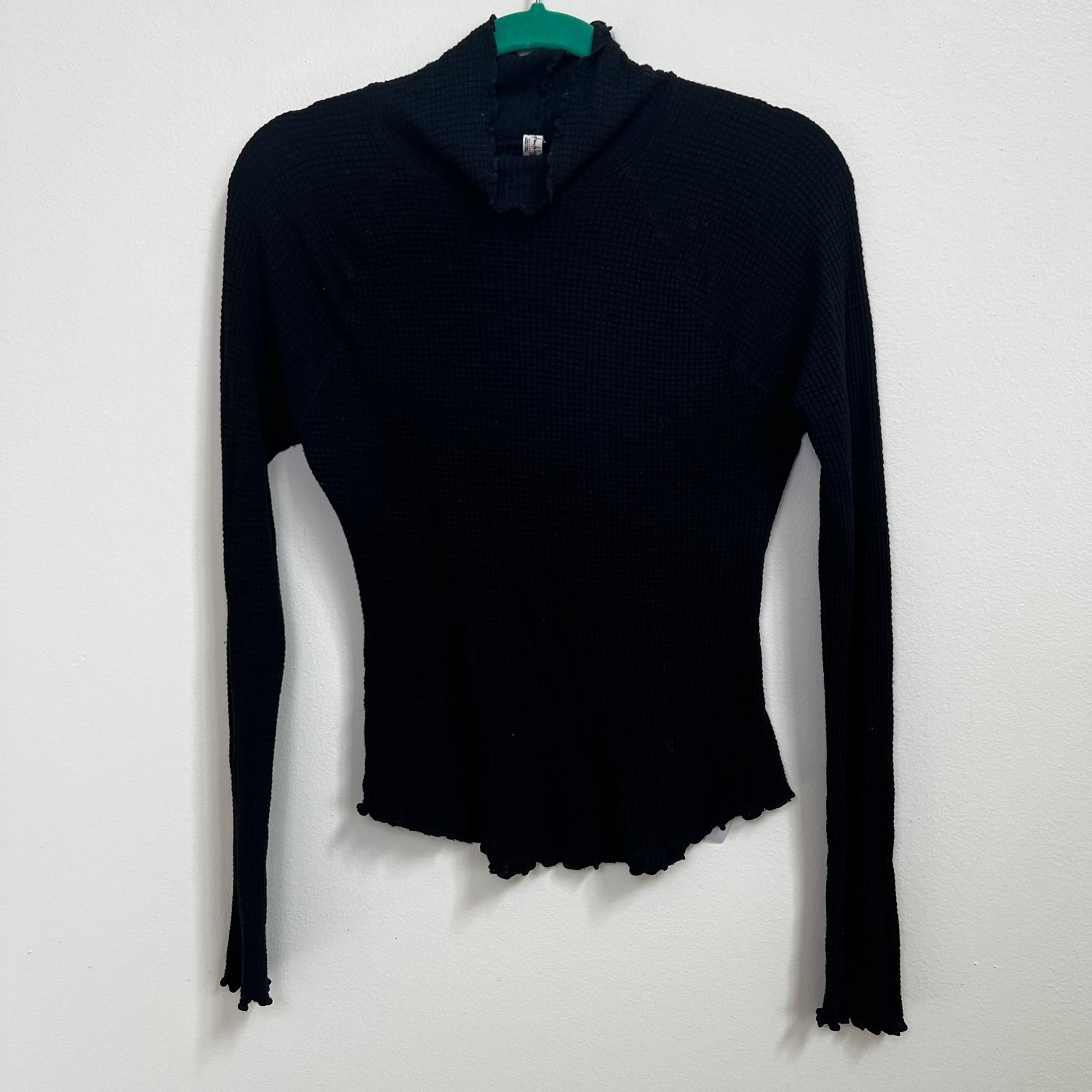 Free People Black Fitted Asymmetrical Long Sleeve Medium