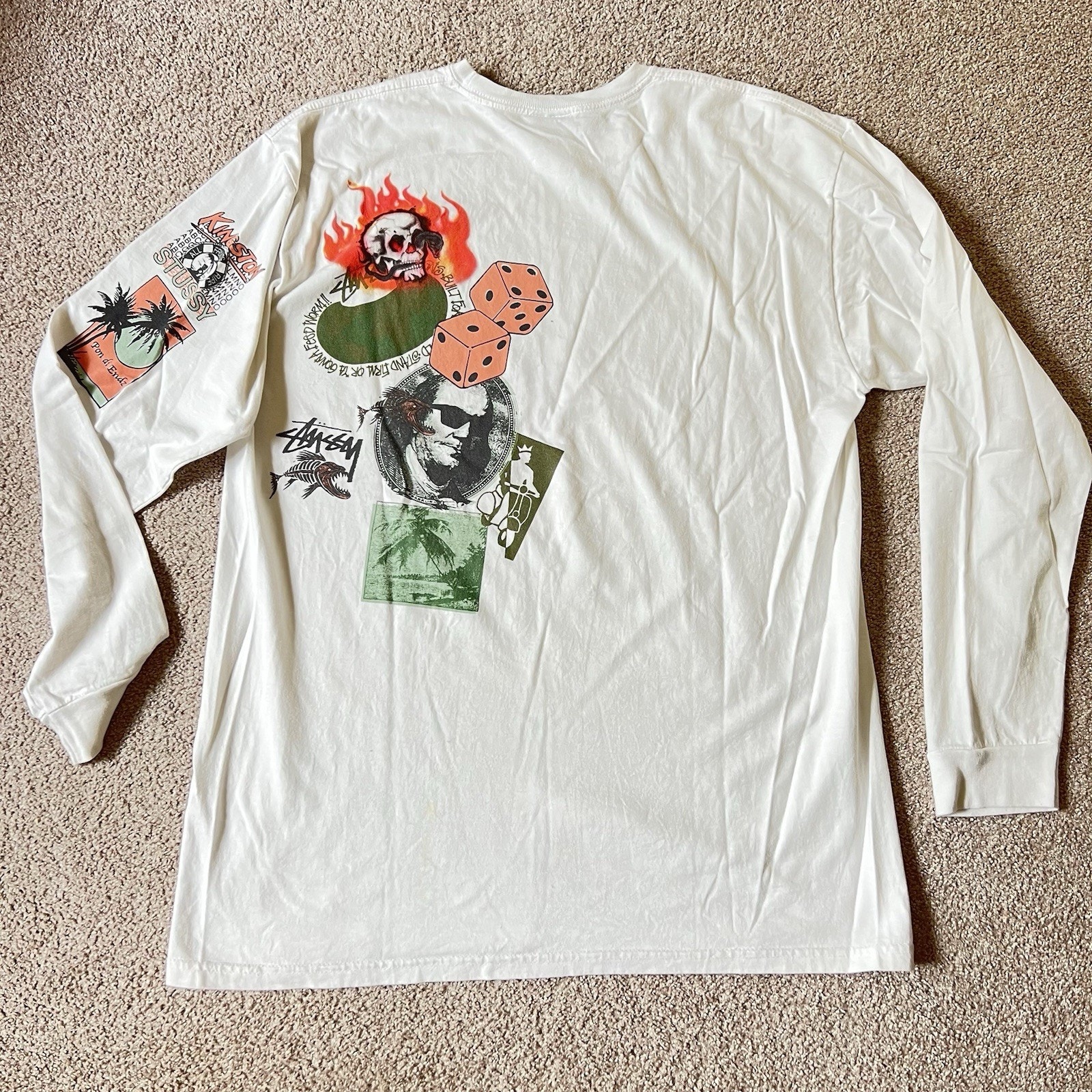 Stüssy Long Sleeve Shirt Benjamin Franklin Kingston XL