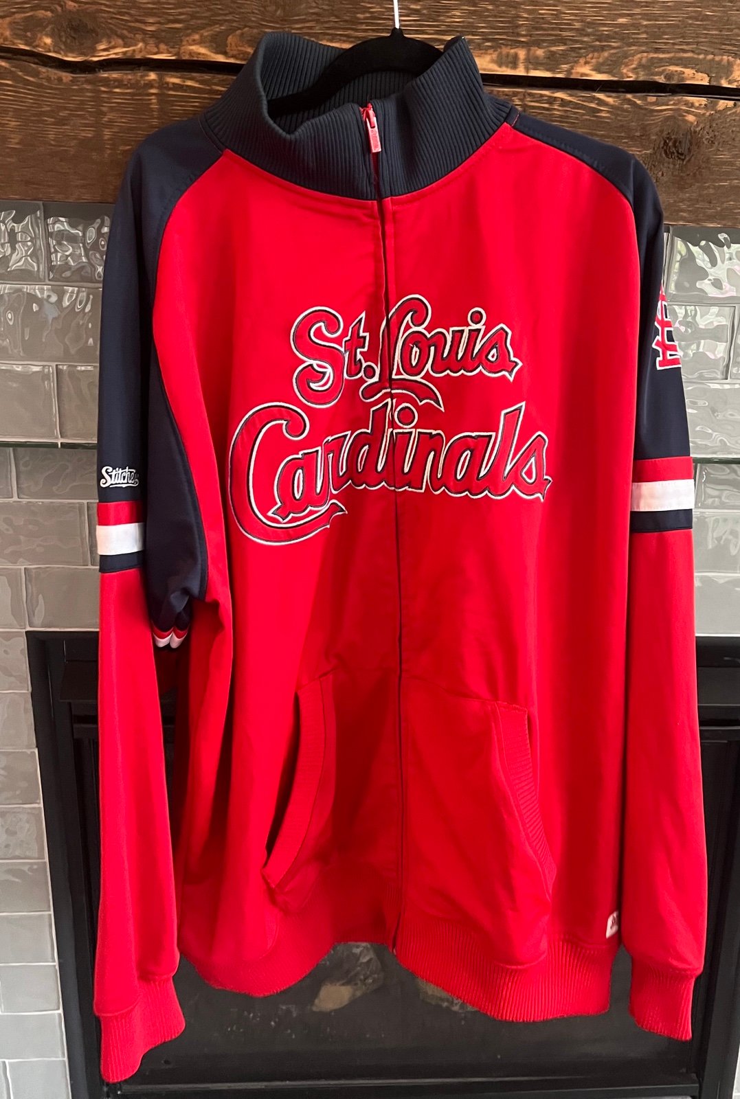 Men’s St. Louis Cardinals Stitches Full Zip Jackets 2XL EUC