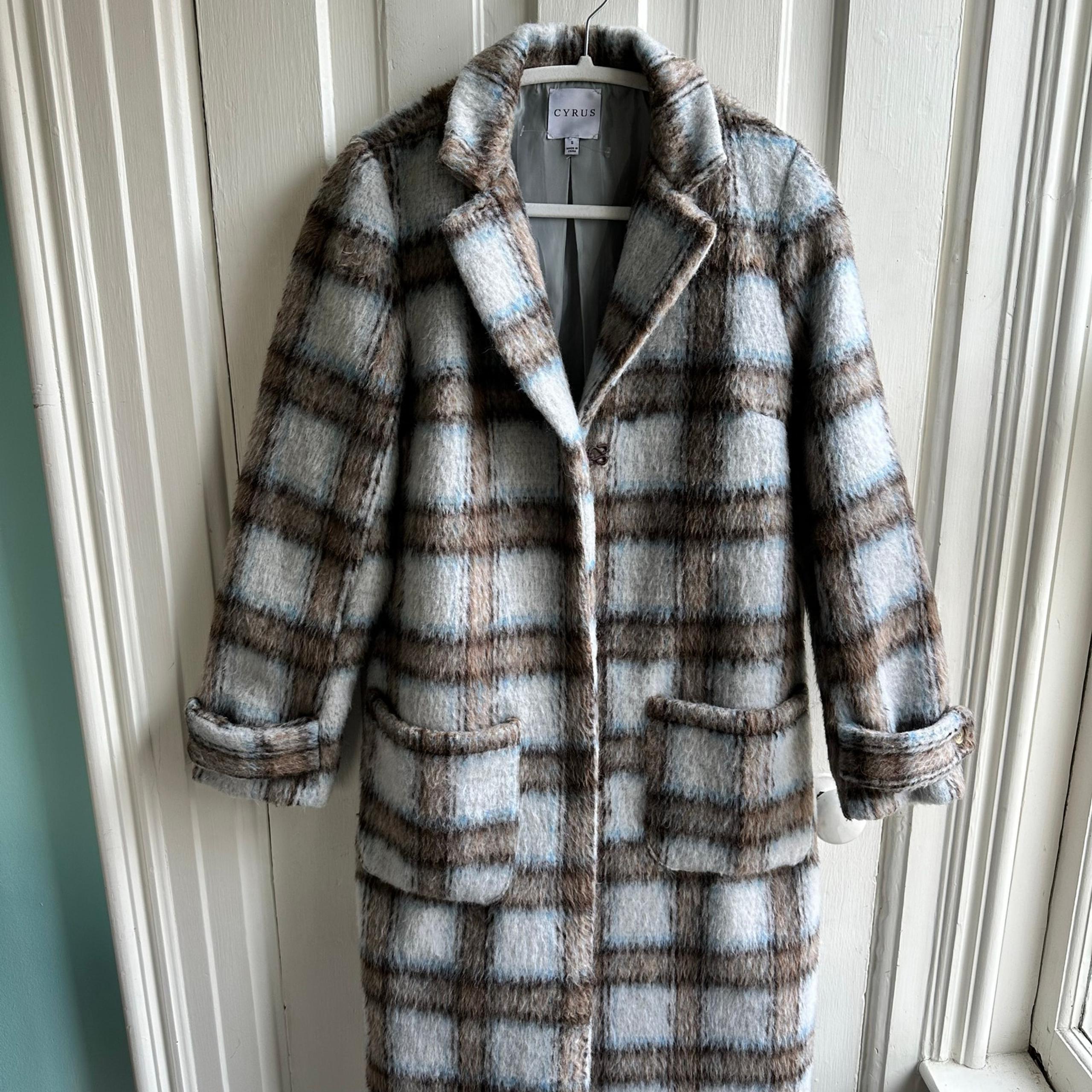 Cyrus Plaid Coat Wool Blend