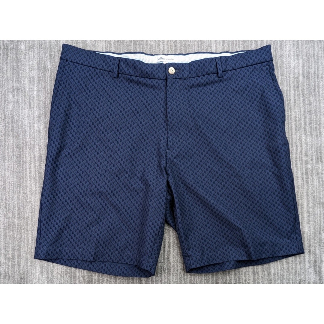 Peter Millar Golf Shorts Mens 40 Blue SKULLS PRINT Allover Performance Stretch