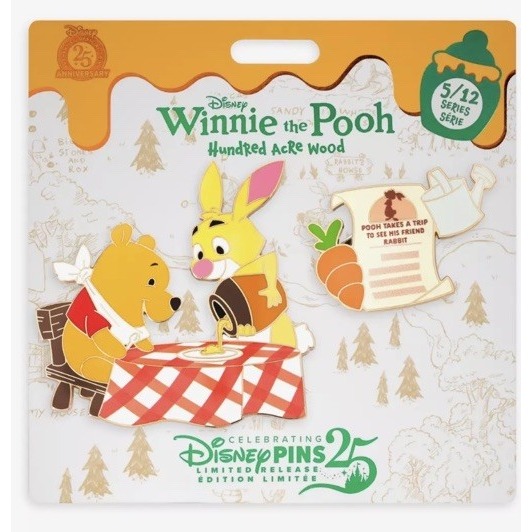 Disney Winnie the Pooh & Rabbit 100 acre woods 5/12 Pin Set 2025 Monthly 2 Pins