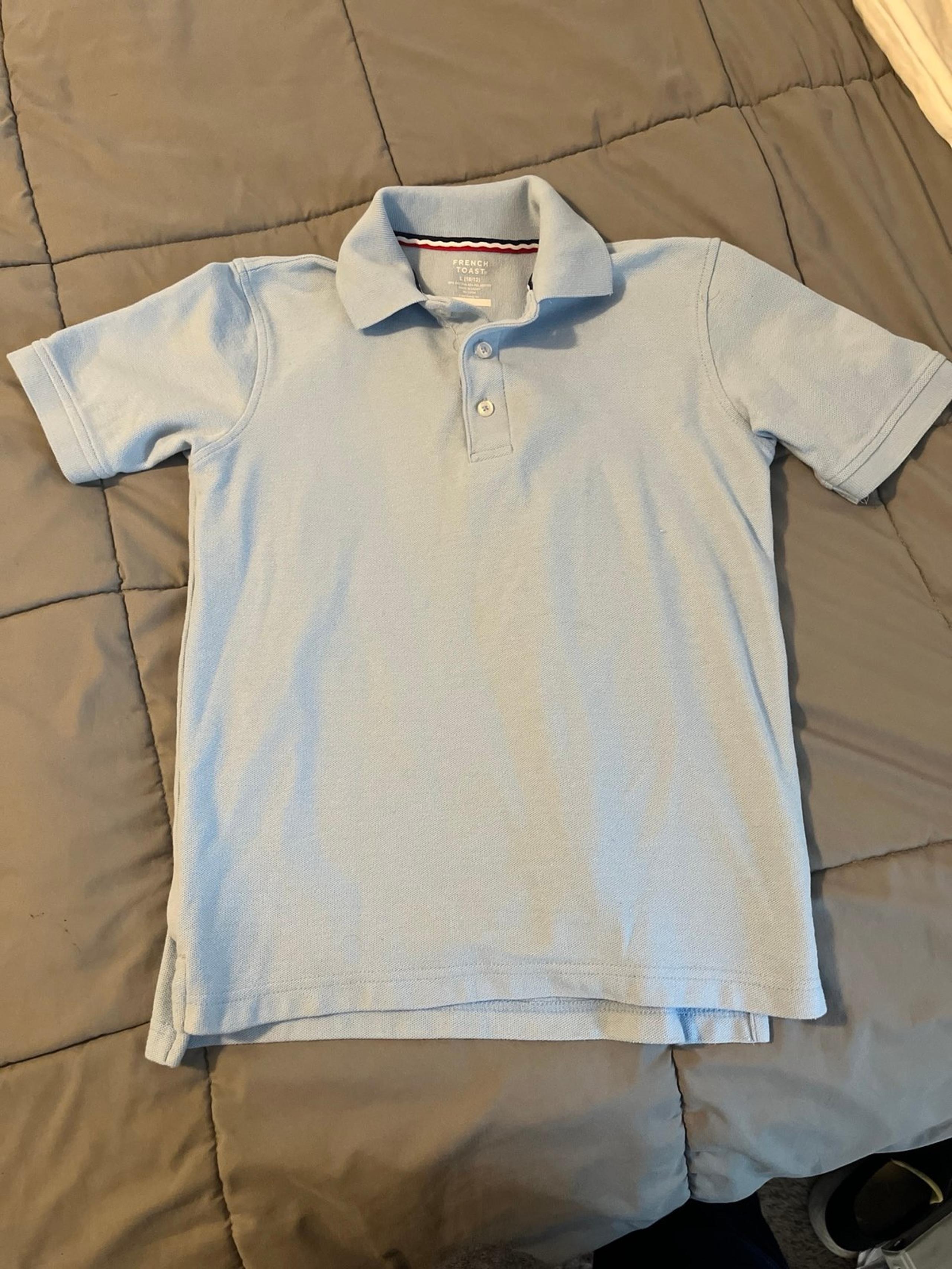 Polo Boys Large 10/12 French Toast Brand Light blue top