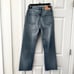 Moussy Vintage Fargo Denim High Rise Wide Cropped Straight Leg Jeans Slits 27