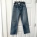 Moussy Vintage Fargo Denim High Rise Wide Cropped Straight Leg Jeans Slits 27