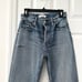 Moussy Vintage Fargo Denim High Rise Wide Cropped Straight Leg Jeans Slits 27