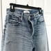 Moussy Vintage Fargo Denim High Rise Wide Cropped Straight Leg Jeans Slits 27