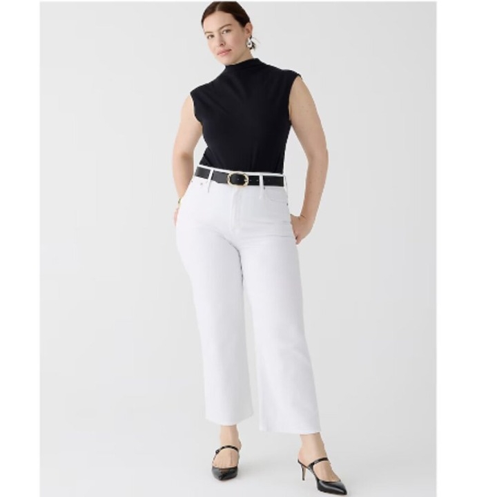 J. Crew Curvy Slim Wide Leg Jeans White Size 28 NWT