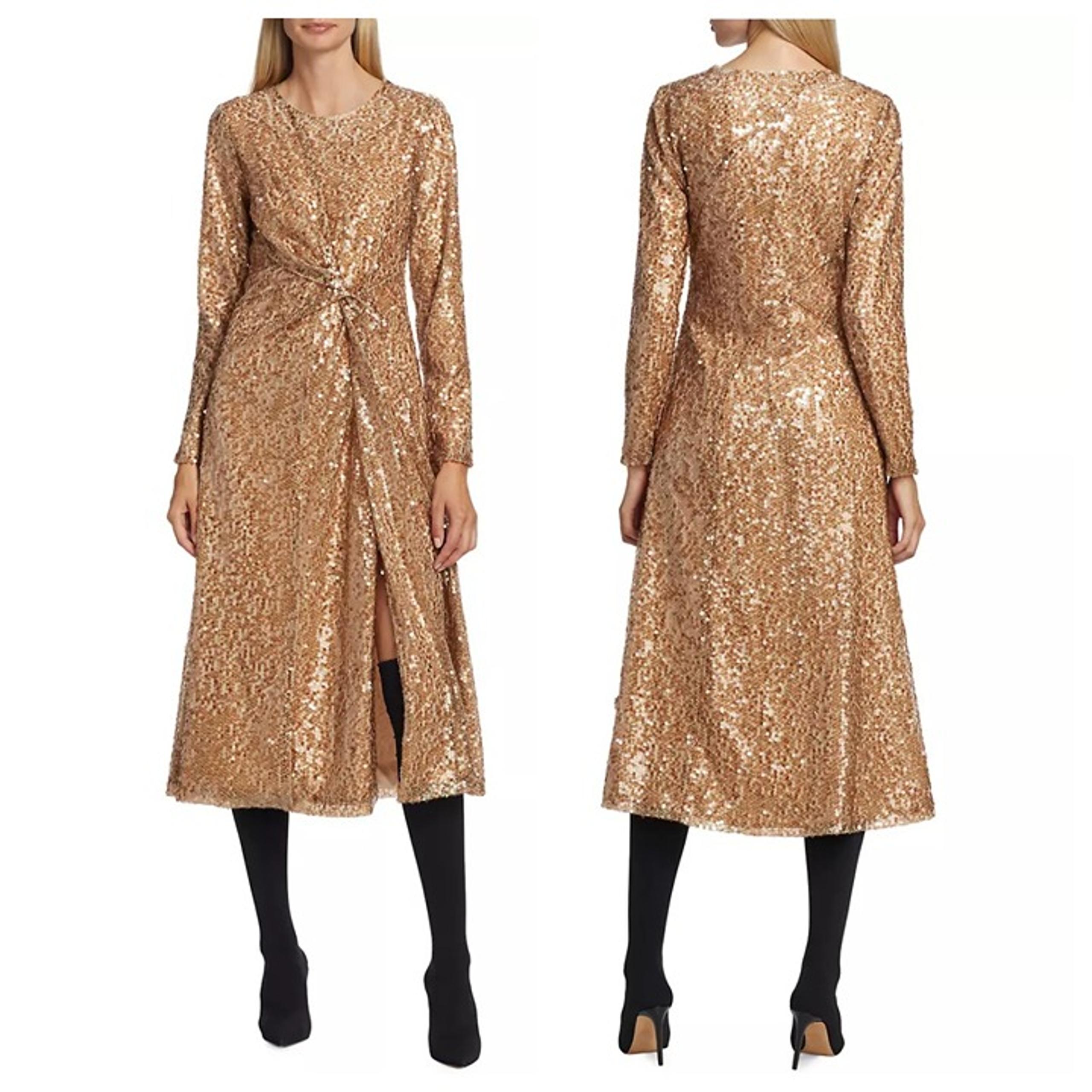 Elie Tahari The Selma Sequined Midi-Dress