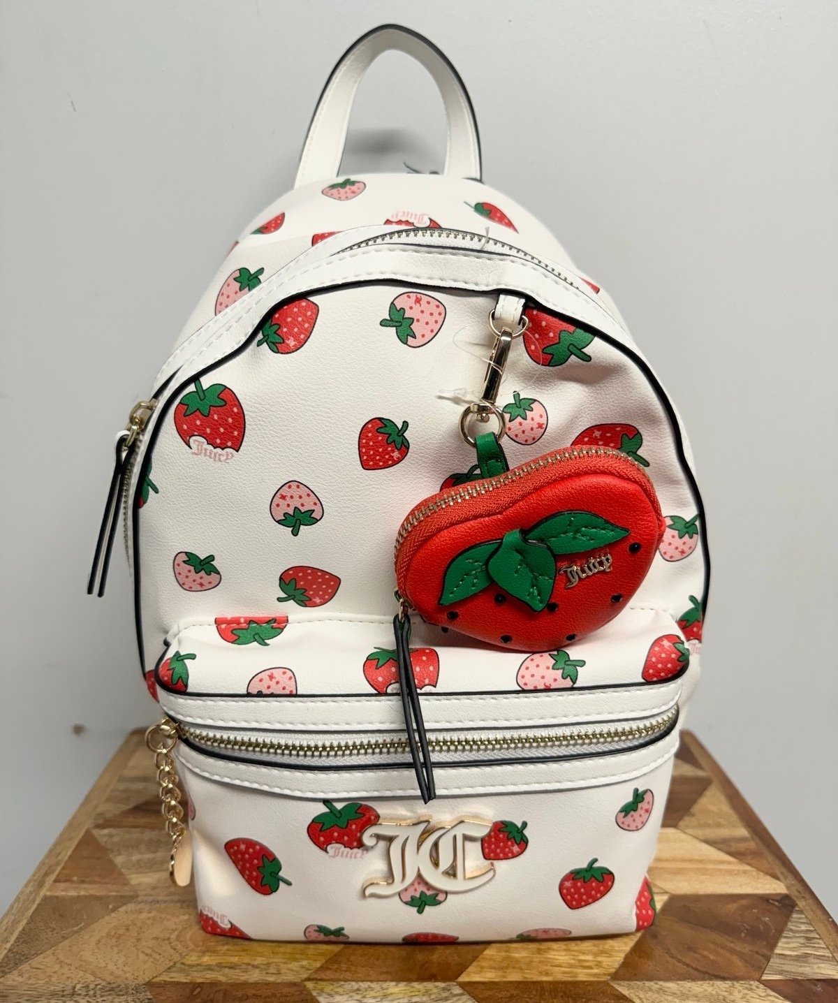 NEW Juicy Couture Strawberry Backpack in White HTF