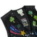 Quacker Factory Sz M Sequin LUCKY IRISH Vest Waistcoat Gillet Jacket