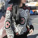 EUC 1490 VALENTINO KNIT TARGET PULL OVER SWEATER SIZE M RED WHITE BLACK