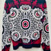 EUC 1490 VALENTINO KNIT TARGET PULL OVER SWEATER SIZE M RED WHITE BLACK