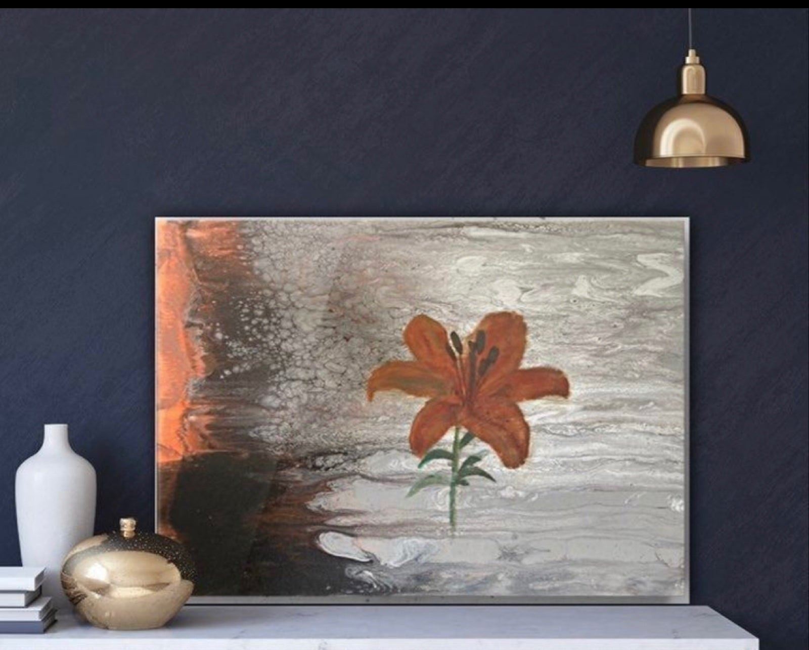 Painting signed 'Night Lily' original 16x20