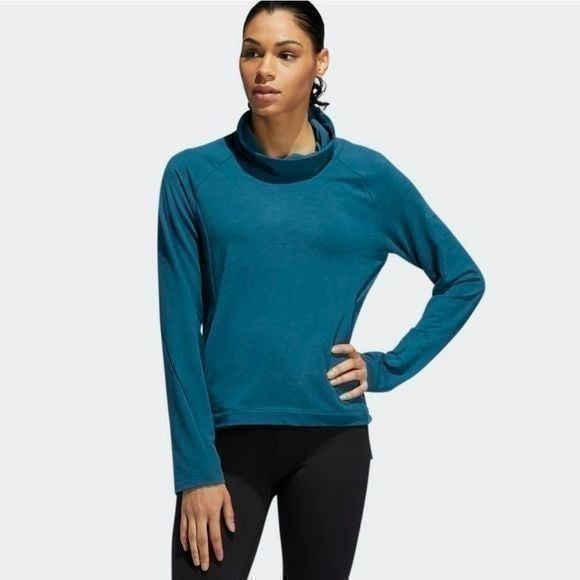 Adidas Cozy Cover Up - Women's soft sweatshirt Teal Size Medium New