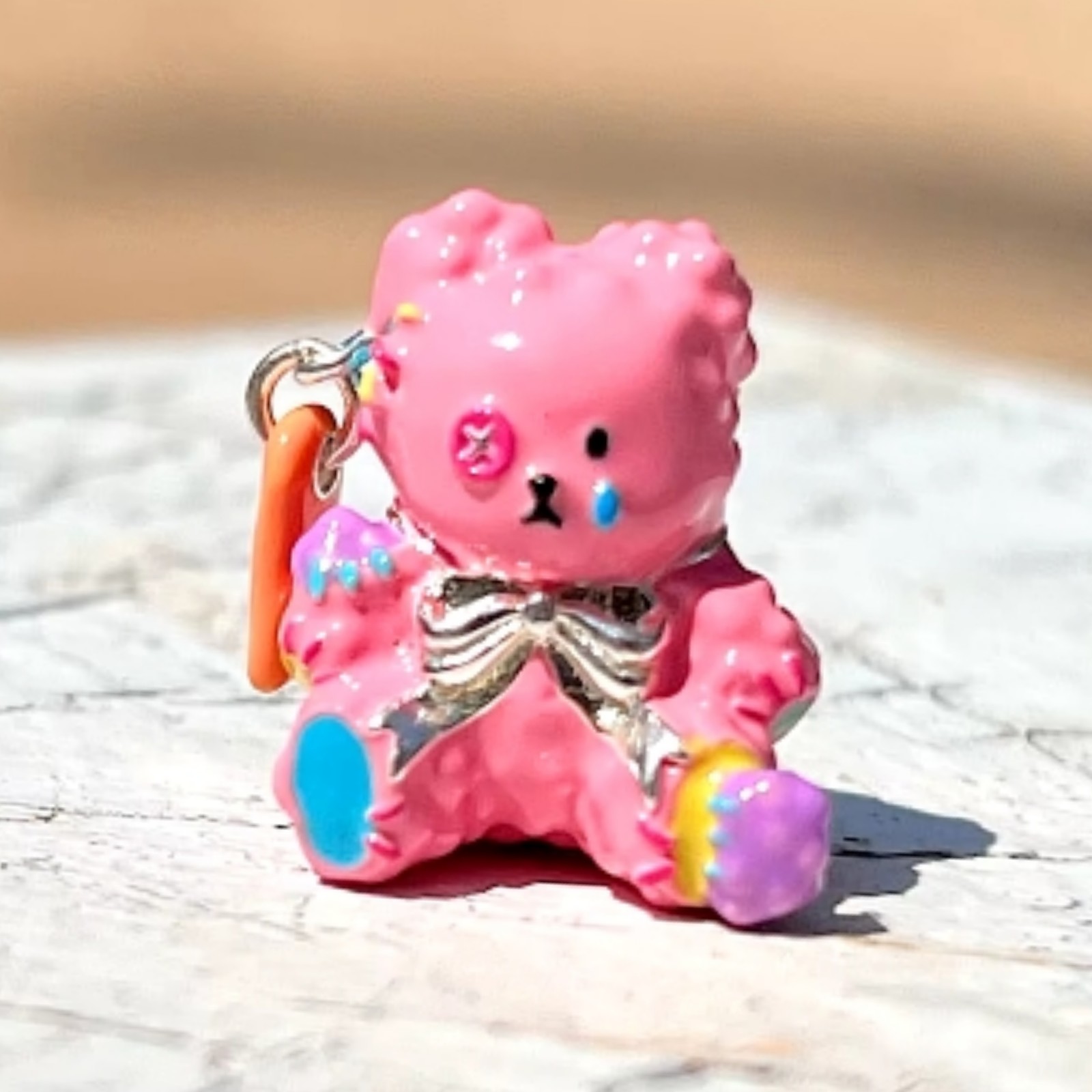 S925 Sterling Silver Baby Bear Polly Pocket Enamel Charm Pendant