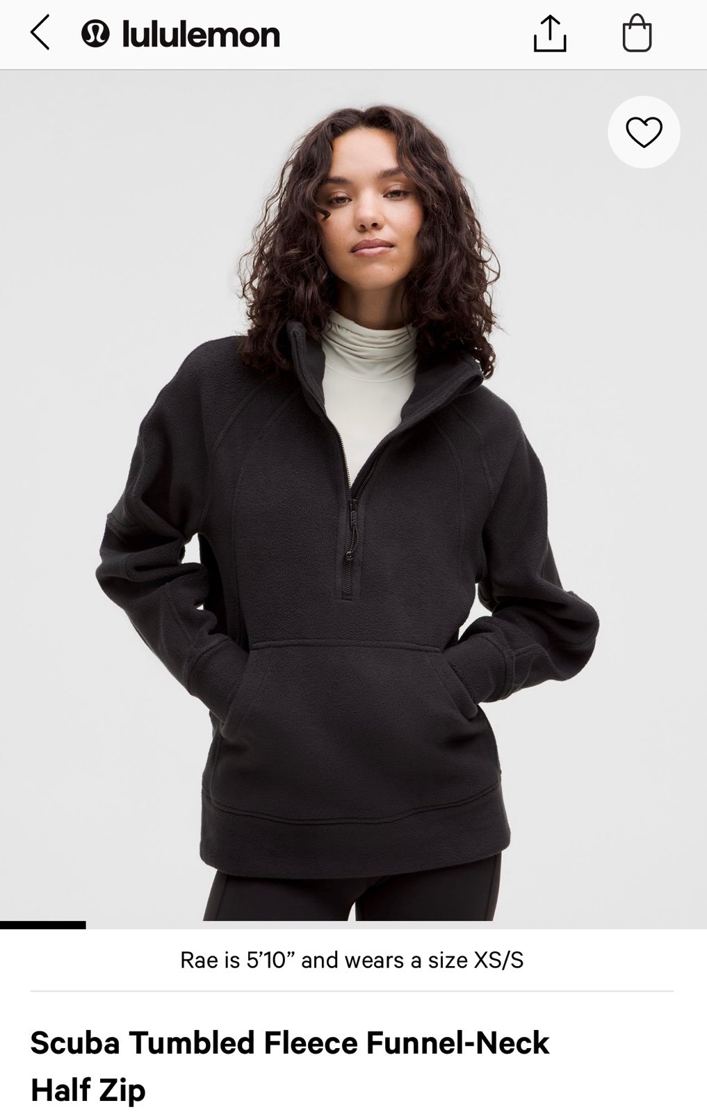 Lululemon Scuba Tumbled Fleece Funnel-Neck Half Zip Sweatshirt