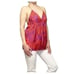 MILLY 100% Silk Red/Purple Print Chain Strap Halter Top Sz 2 295