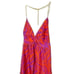 MILLY 100% Silk Red/Purple Print Chain Strap Halter Top Sz 2 295
