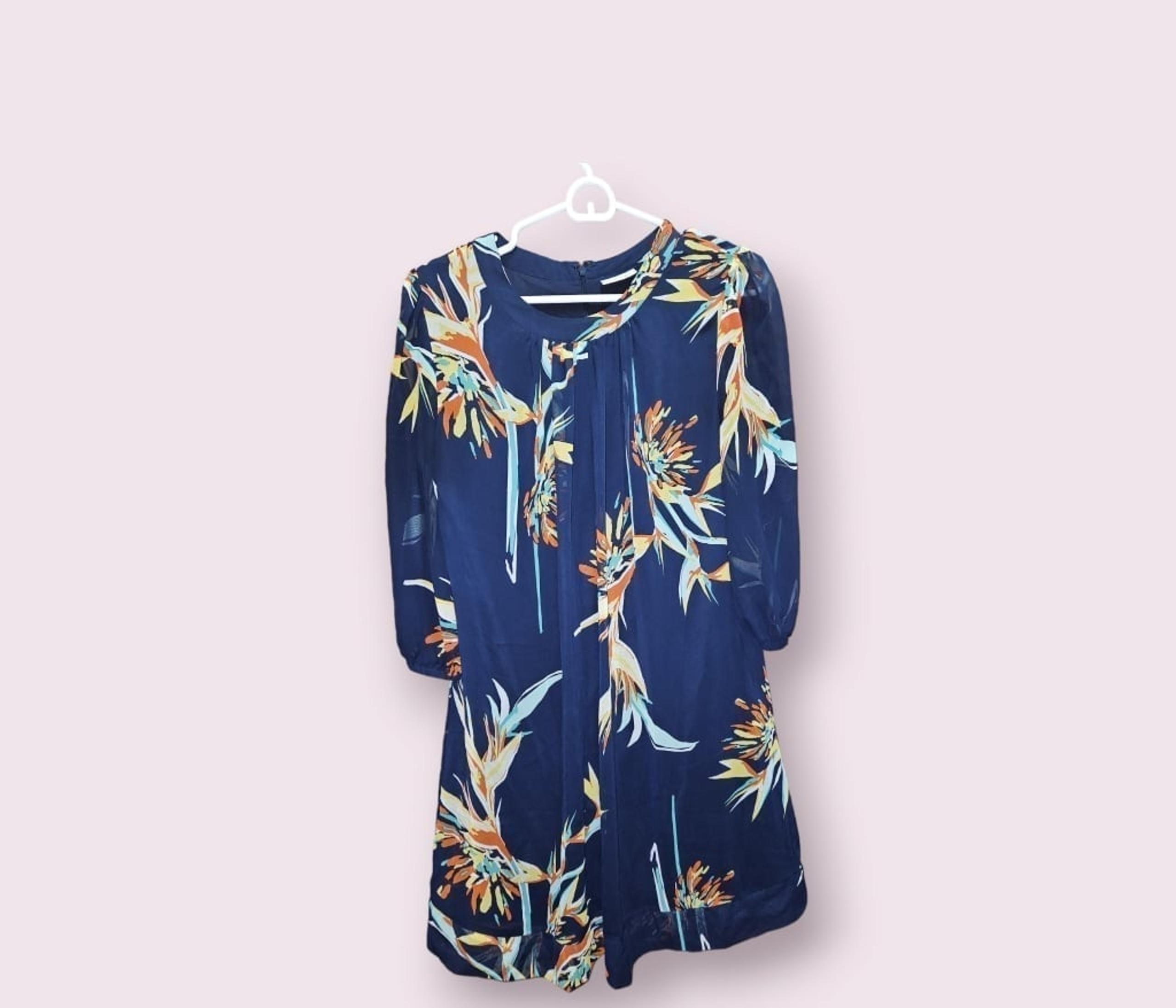 Women's Eva Mendes Dress M Navy Multi