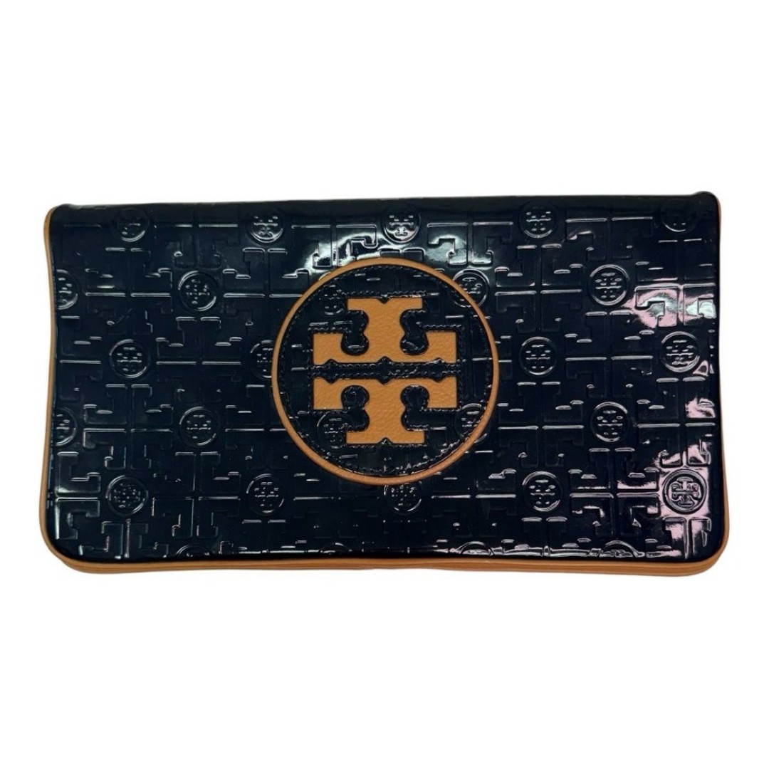Tory Burch Midnight Navy Patent Leather Clutch Bag