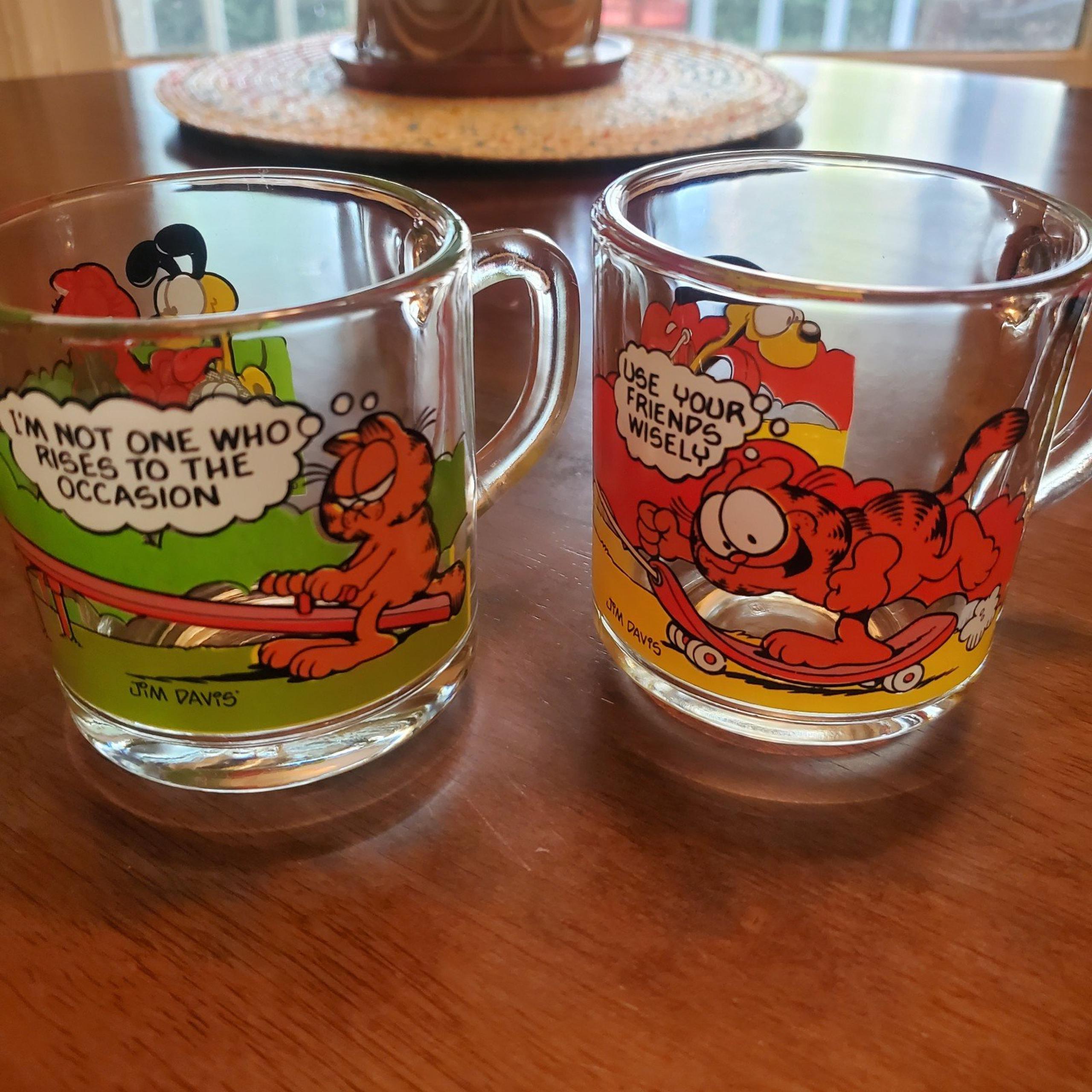 McDonald’s 1978 Glass Mugs Classic Garfield Set of 2