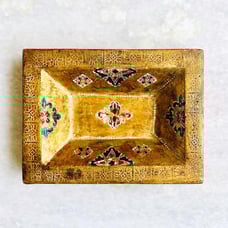 Green, red and gold Florentine Tray (Italy)