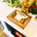 Green, red and gold Florentine Tray (Italy)