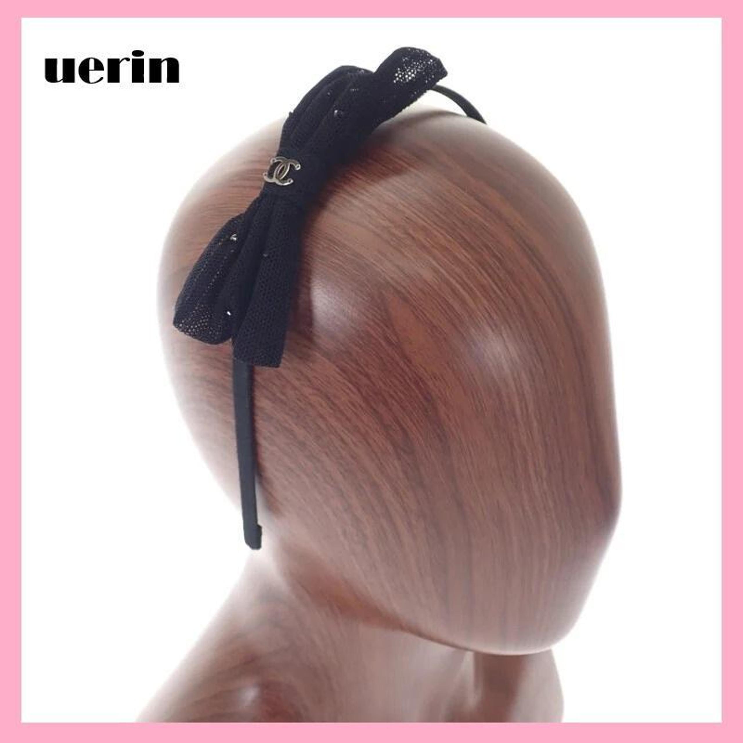 [CHANEL] CHANEL CC Ribbon Headband, Straw, Rhinestones