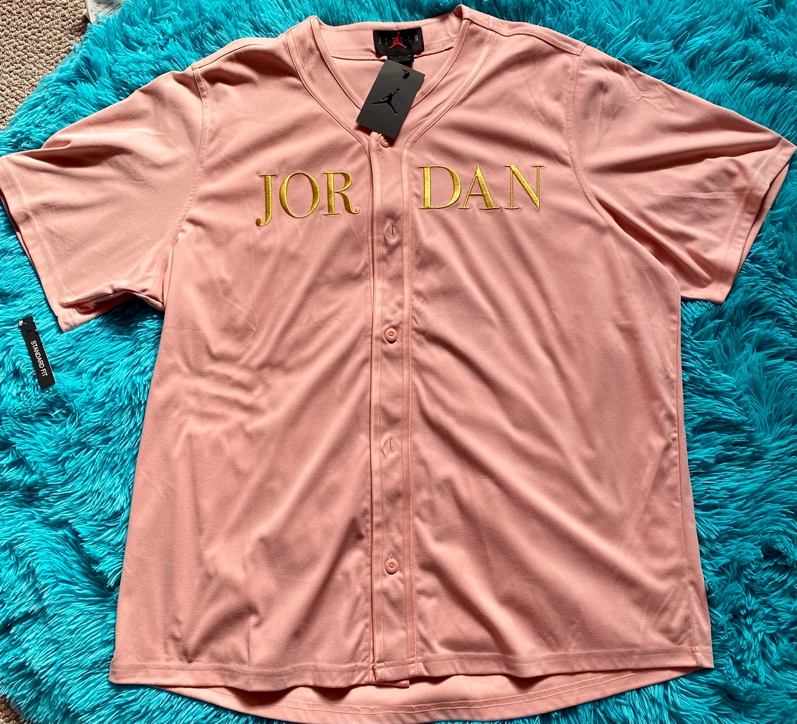 Nike remastered jordan pink baseball jersey