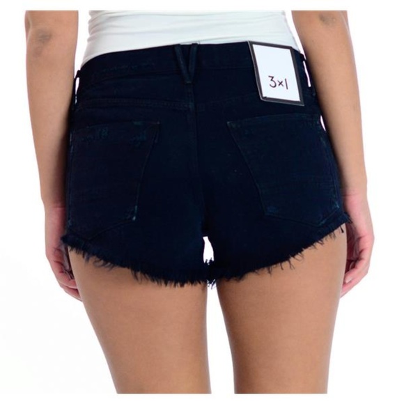 3x1 Selvedge Morris Black Cutoff Distressed Shorts SIZE 29