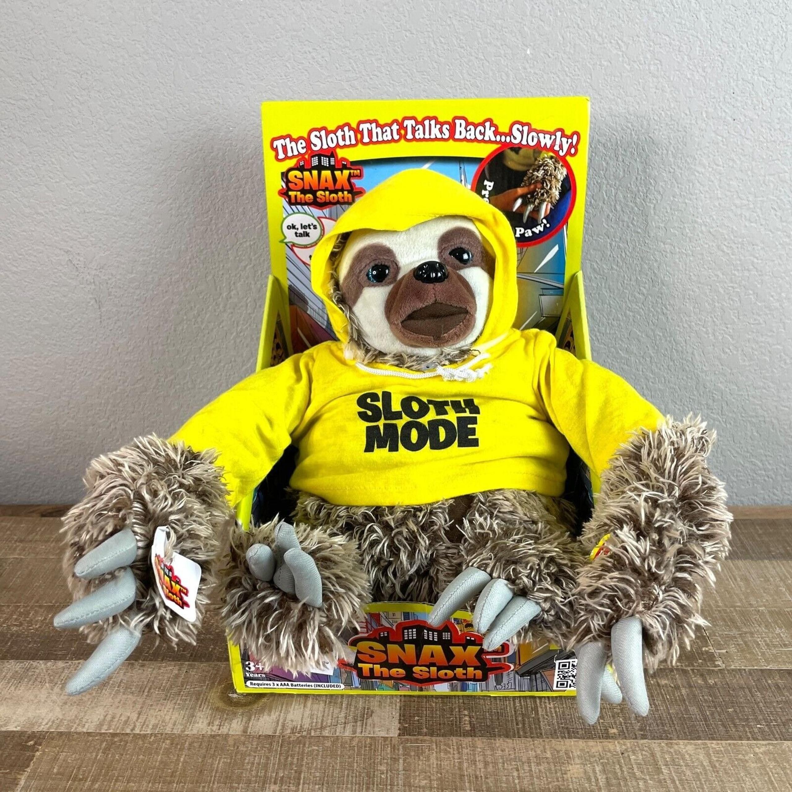 NEW Snax The Sloth Talking Plush Toy from A Sloth Life Stuffed Doll Press My Paw