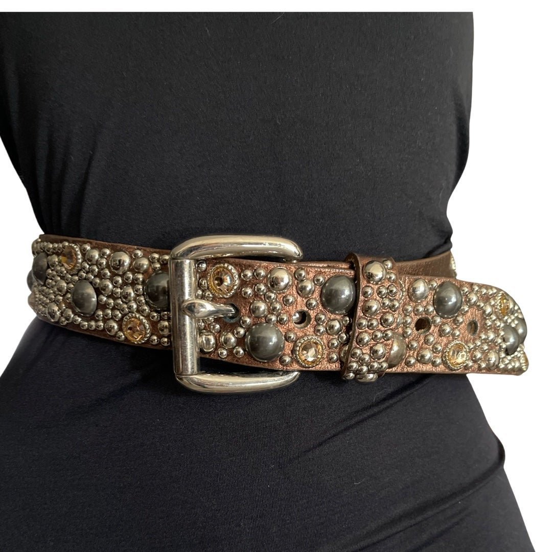 Streets Ahead Leather Beaded, Crystal & Studded Statement Belt