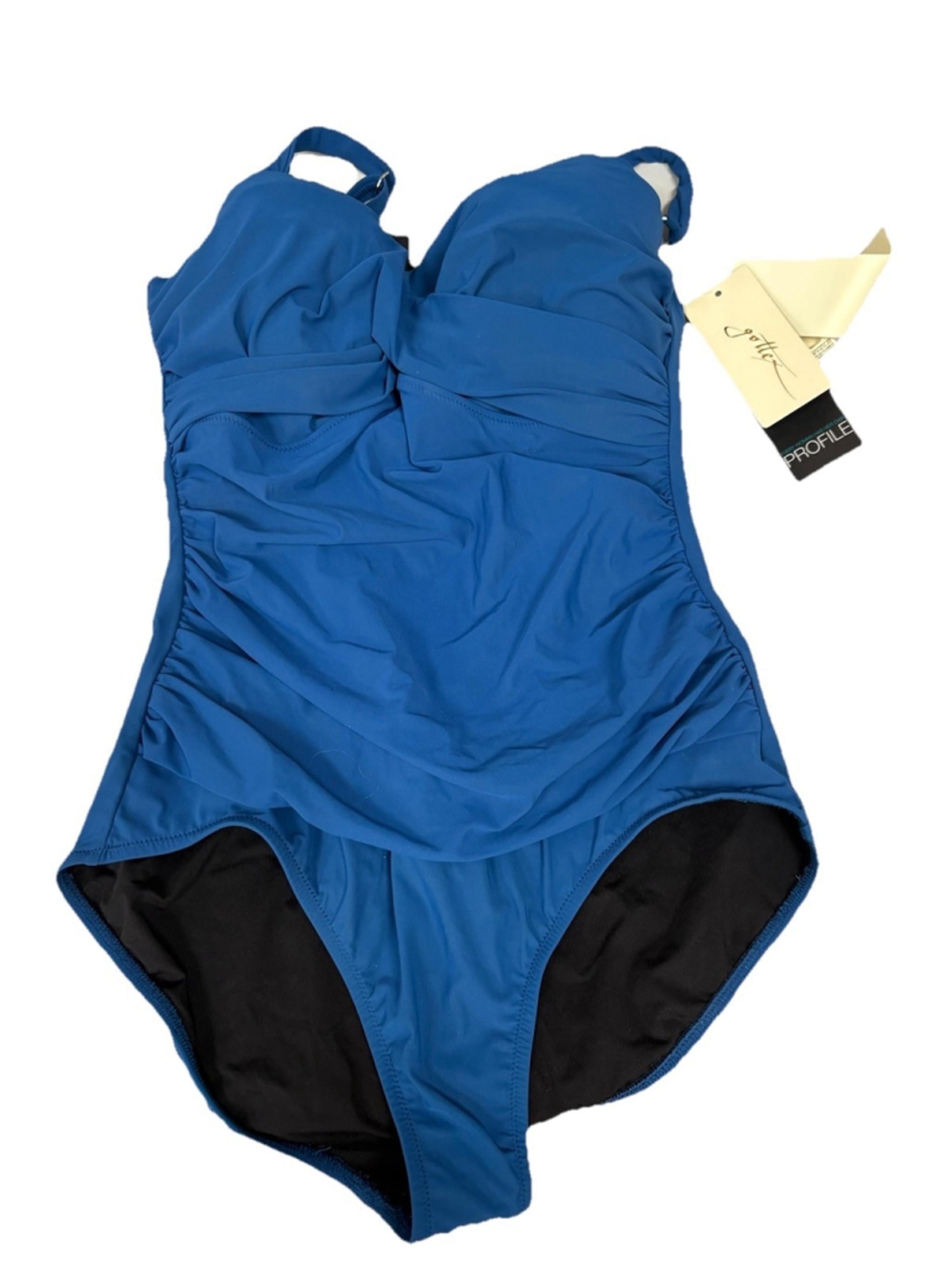 NWT Womens Swim Suit-PROFILE by GOTTEX-blue Petrol one piece-12D $89