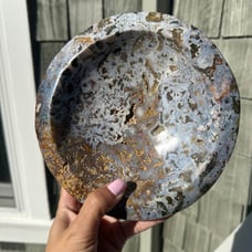 Beautiful Large Cosmic Sea Jasper Bowl 5.5lb