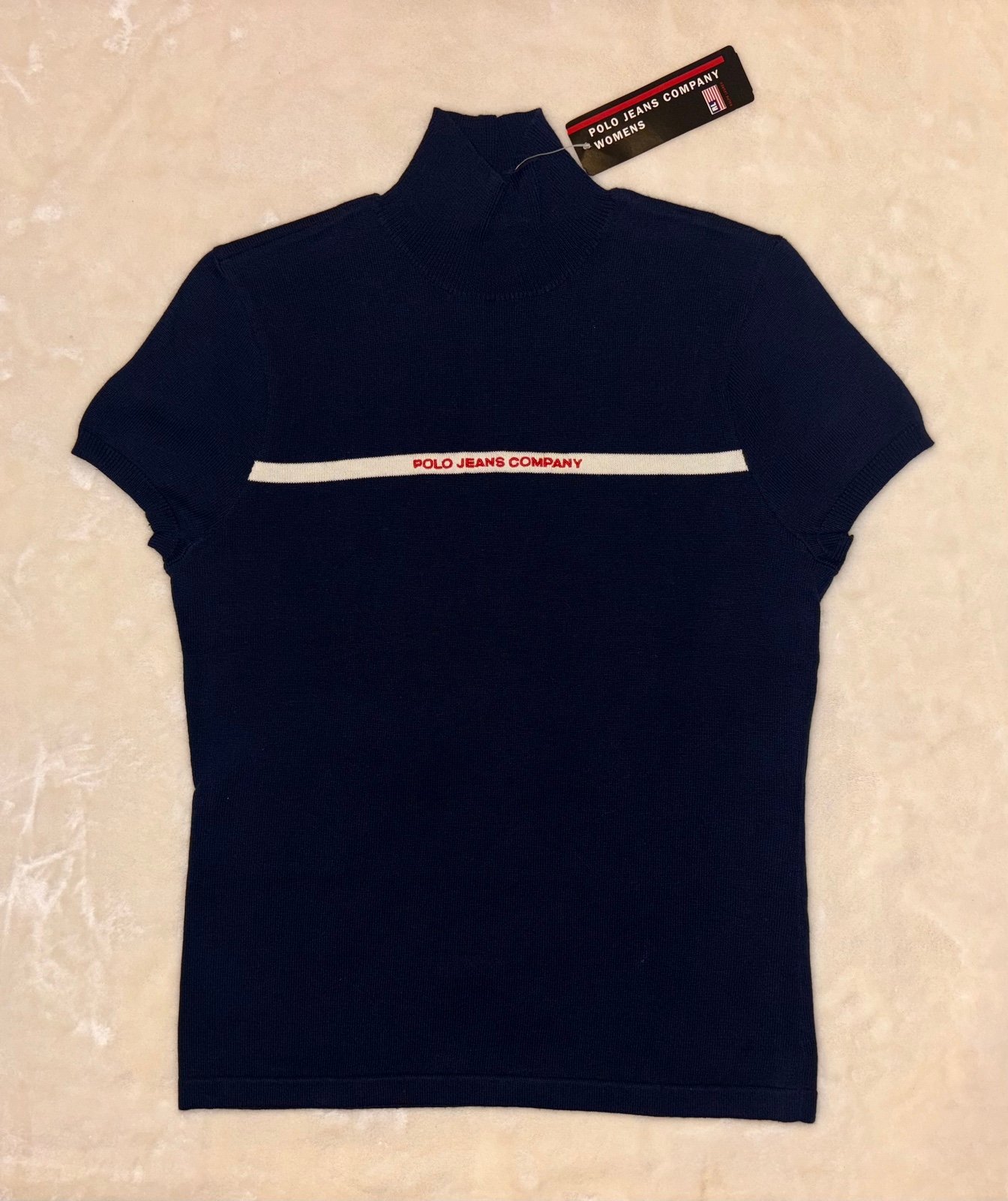 NWT Vintage Ralph Lauren Polo Jeans Company Short-Sleeve Lightweight Sweater