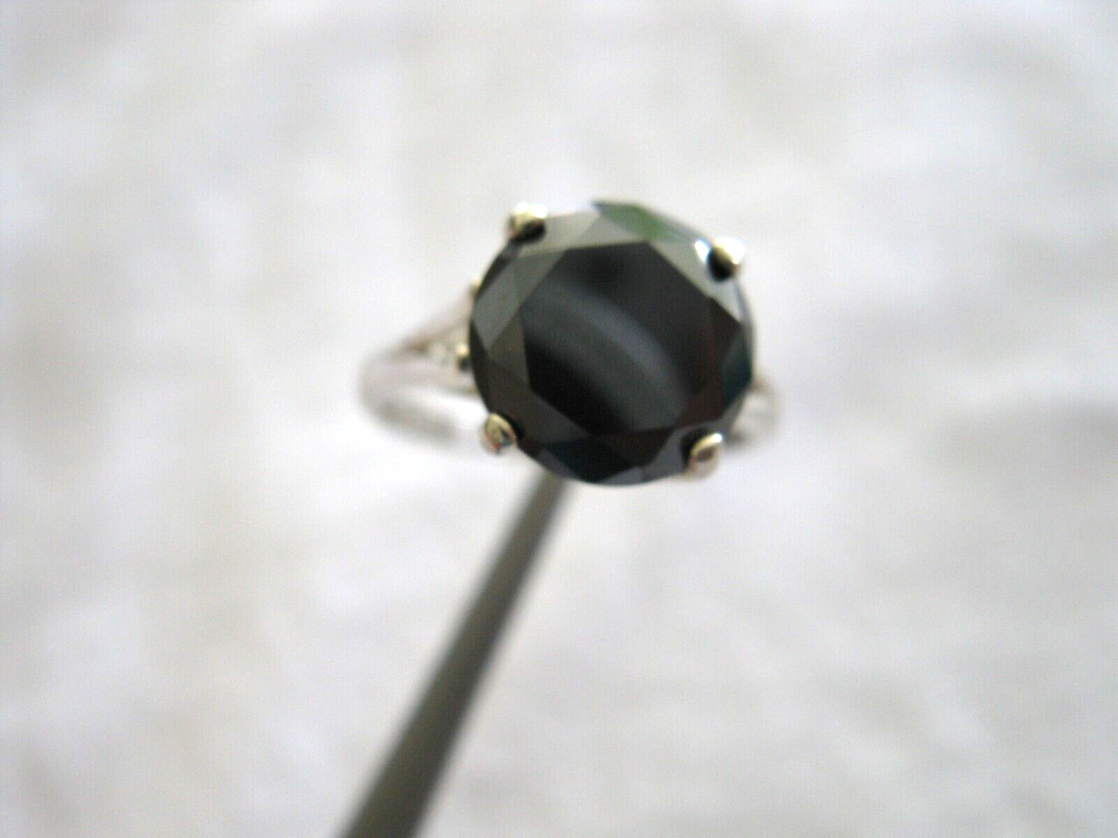 4.08ct NATURAL REAL BLACK DIAMOND RING,FREE DIAMOND TESTER, CERTIFICATE, SIZE 6