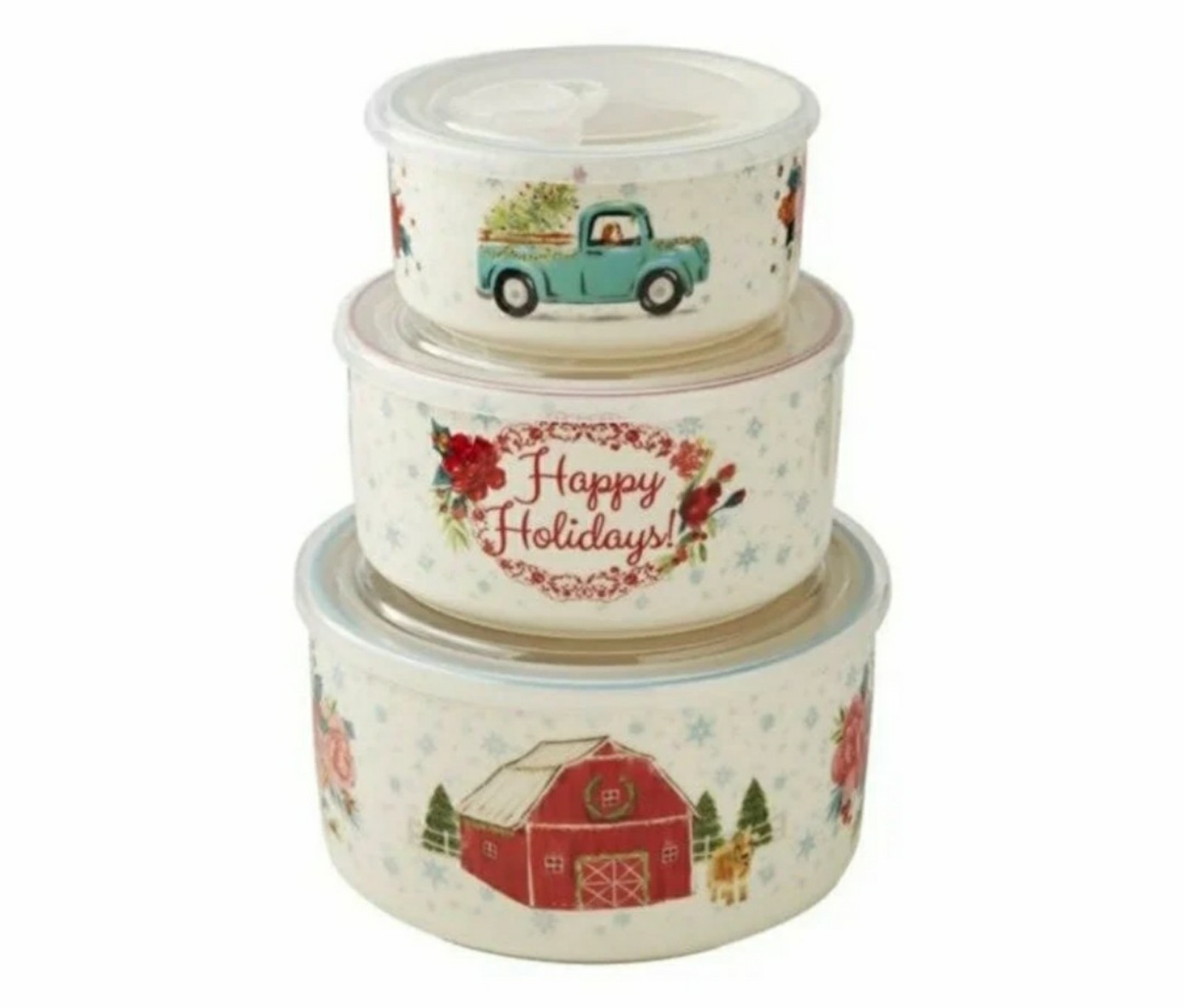 HTF Pioneer Woman Holiday Medley Storage Set