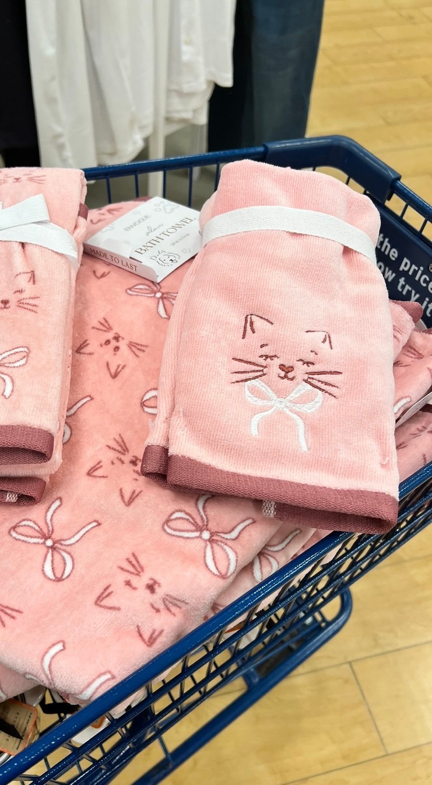 Pink Coquette Bow Kitty Cat 2 Bath Towels 2 TIP Wash Hand Towels Set  2024 NWT